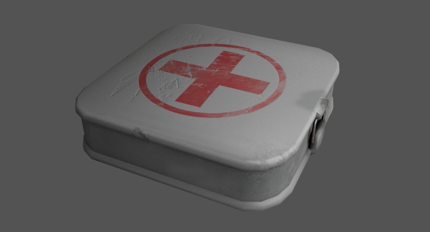 First Aid Kit Low-poly 3D model_3