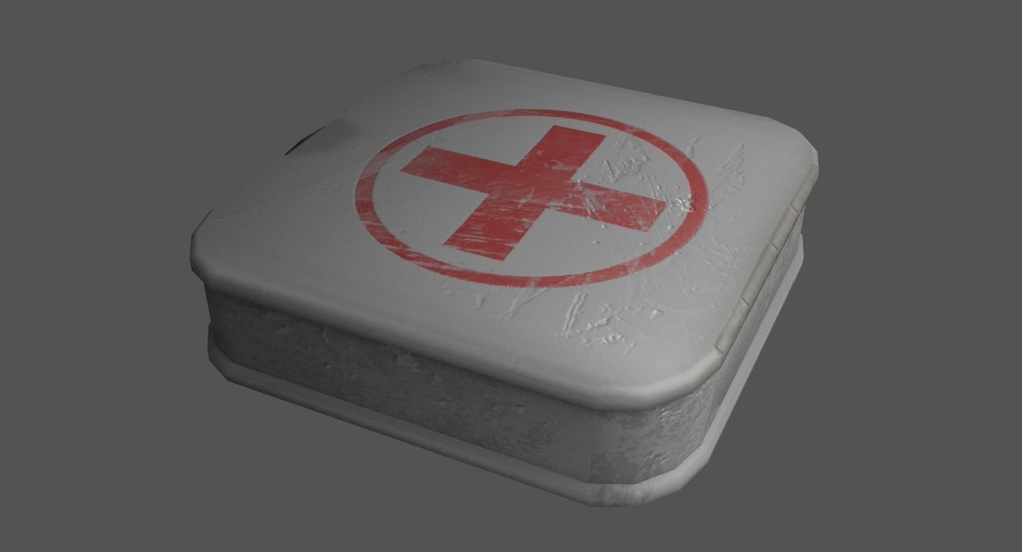 First Aid Kit Low-poly 3D model_2