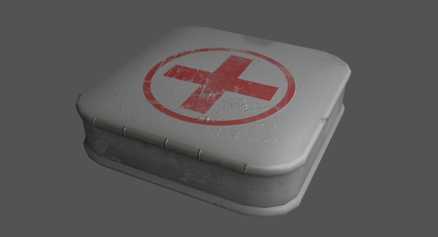 First Aid Kit Low-poly 3D model_4