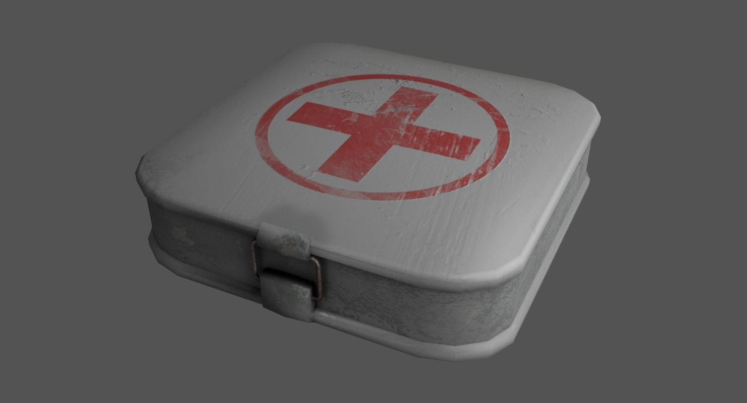 First Aid Kit Low-poly 3D model_1