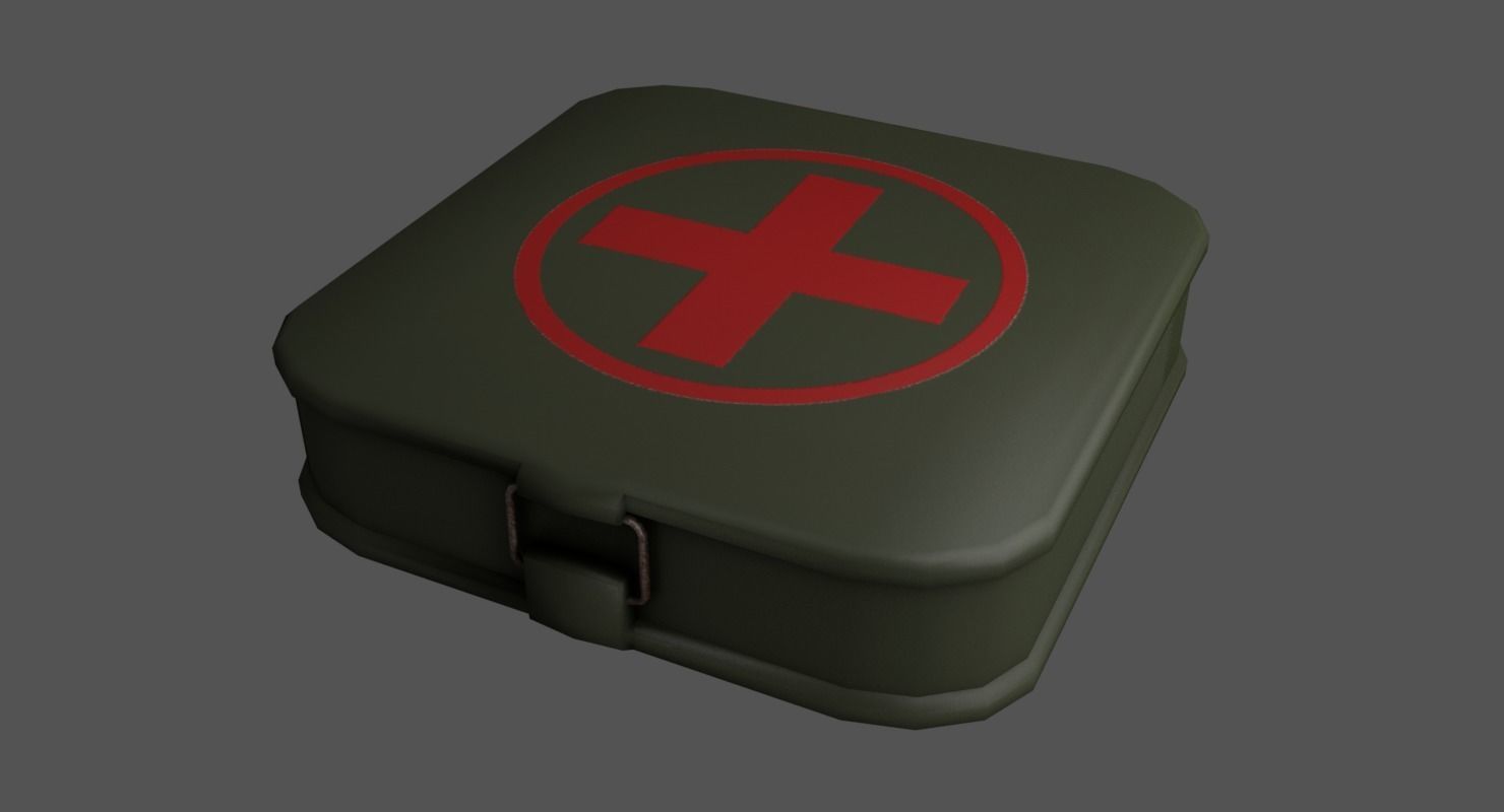 First Aid Kit Military Low-poly 3D model_1