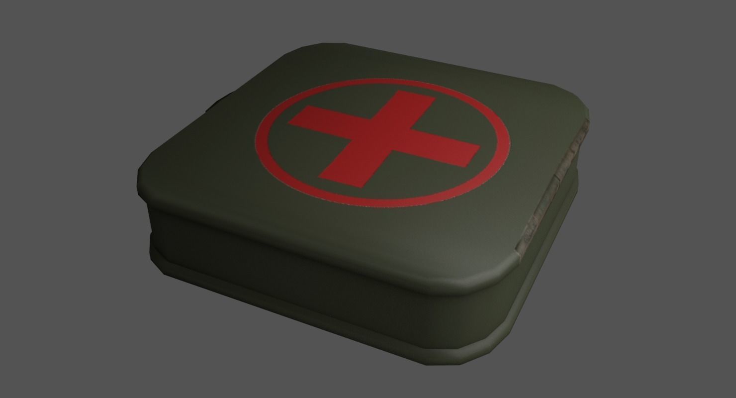 First Aid Kit Military Low-poly 3D model_3