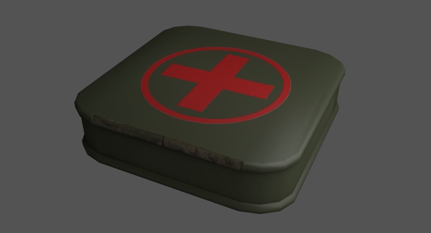 First Aid Kit Military Low-poly 3D model_4