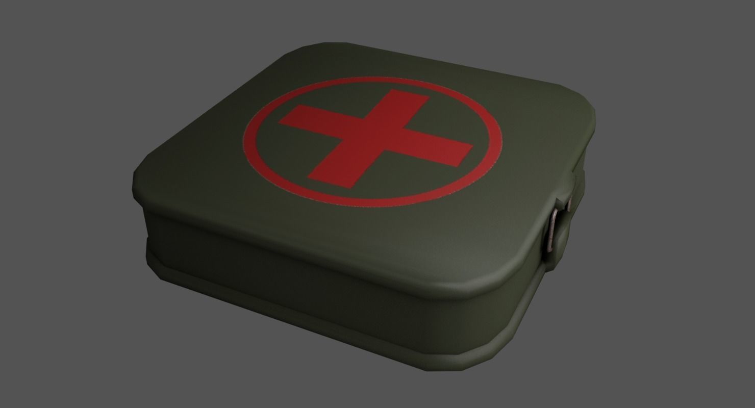 First Aid Kit Military Low-poly 3D model_5