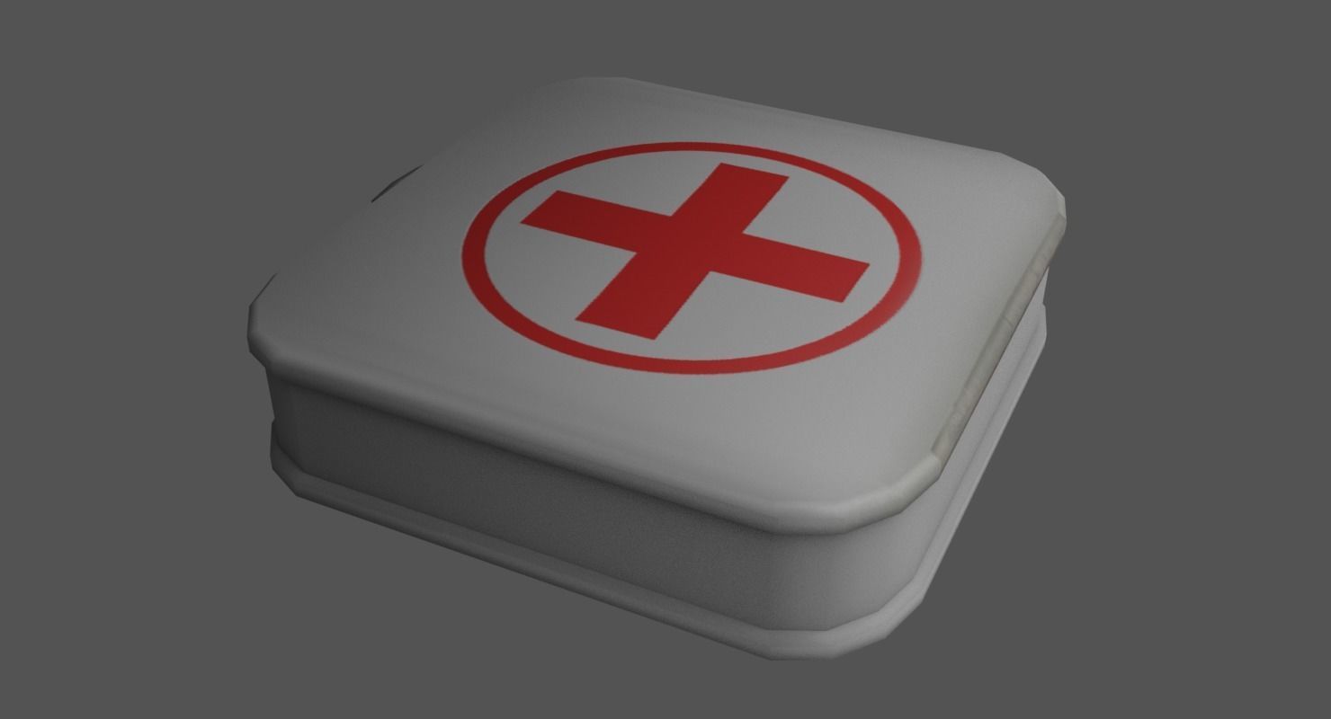 First Aid Kit Low-poly 3D model_2