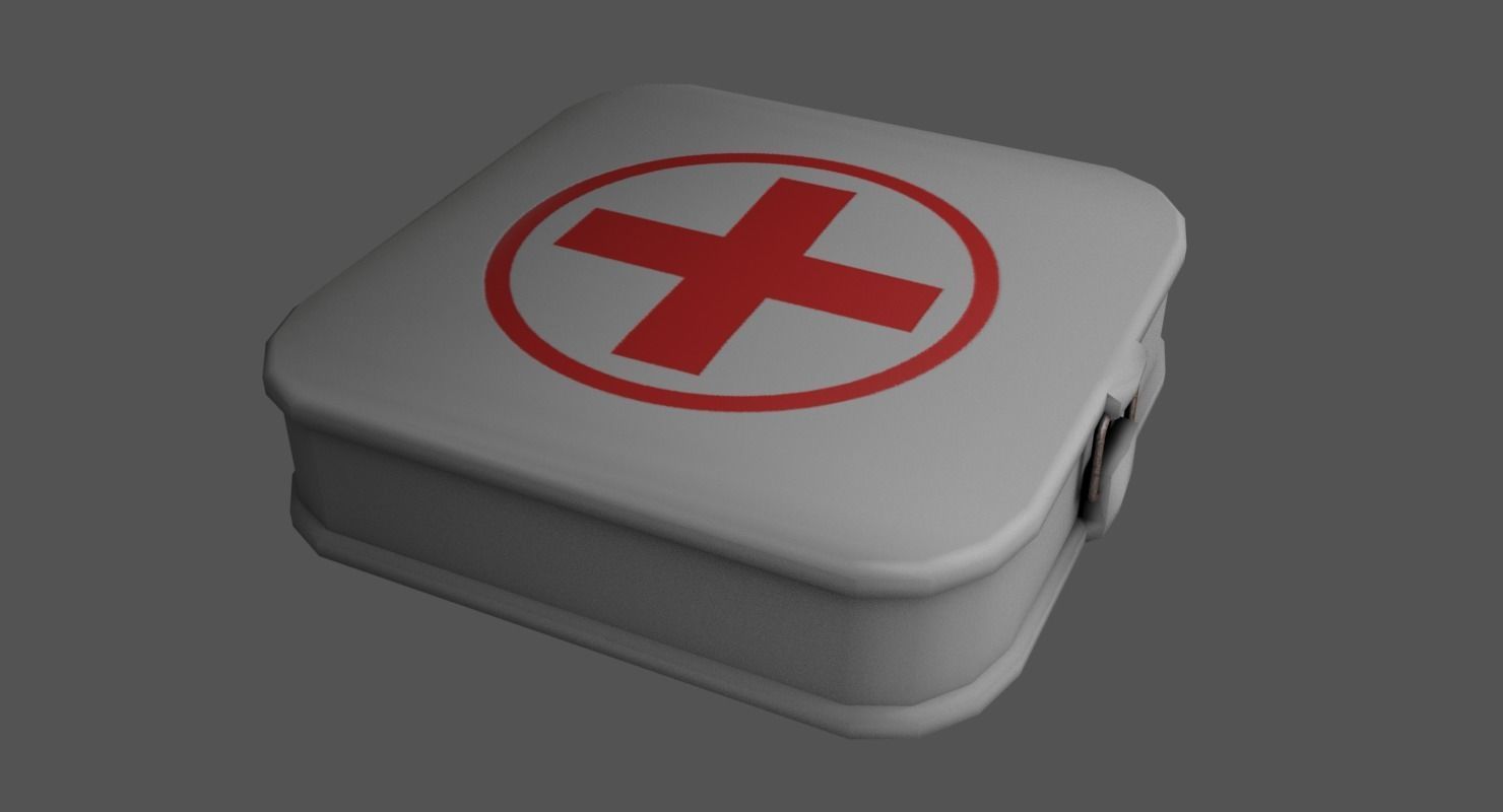 First Aid Kit Low-poly 3D model_4