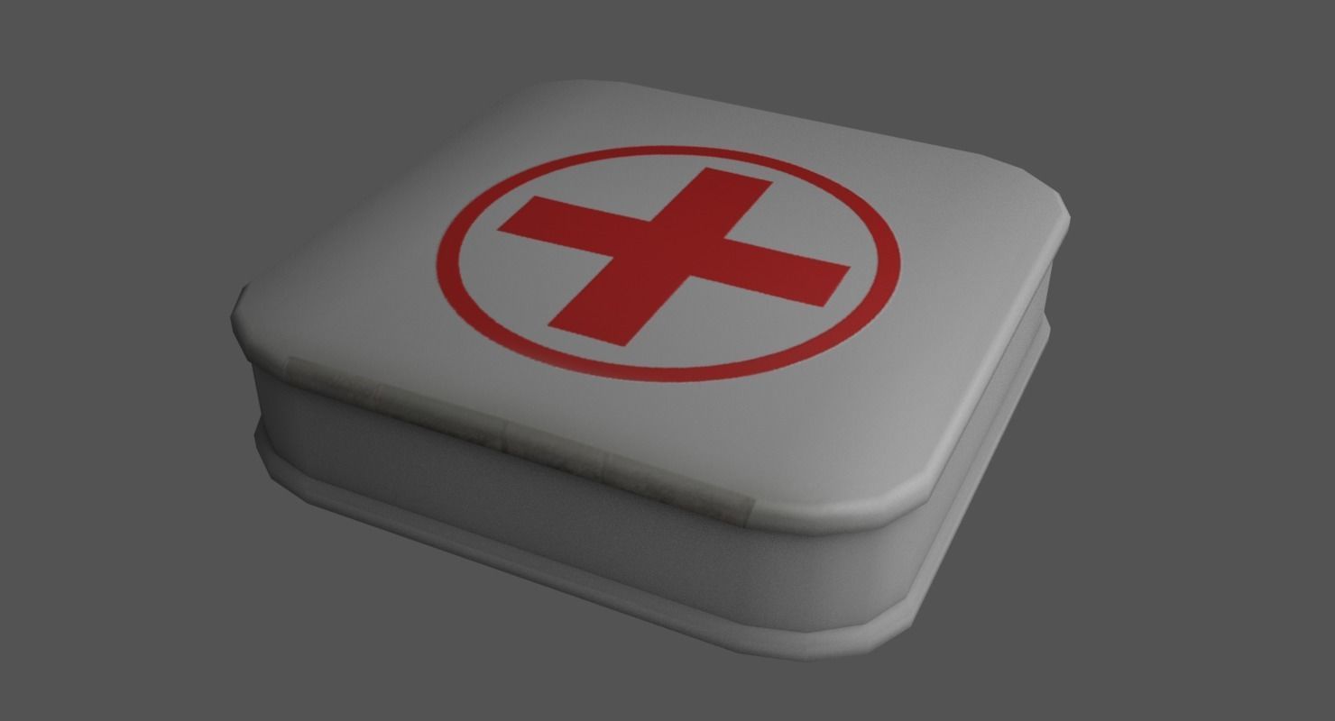 First Aid Kit Low-poly 3D model_5