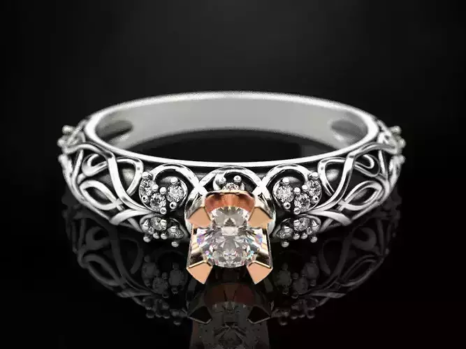Engagement ring 16 3D print model