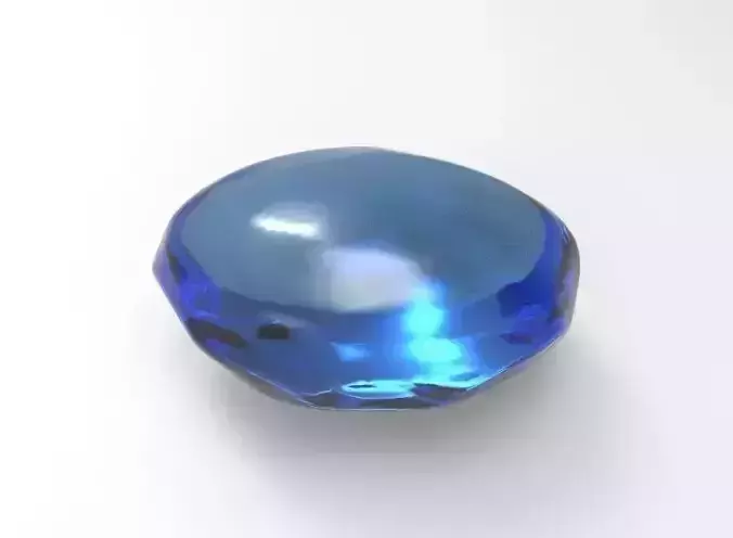 Gemstone sapphire Low-poly 3D model