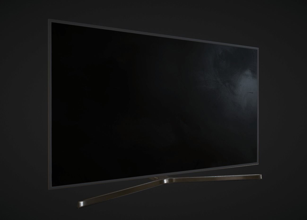 TV with a dirty screen Low-poly 3D model_0