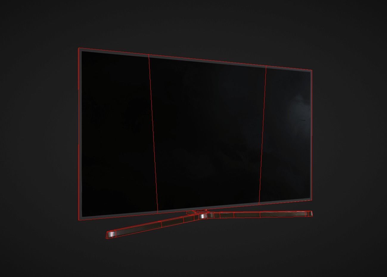 TV with a dirty screen Low-poly 3D model_4