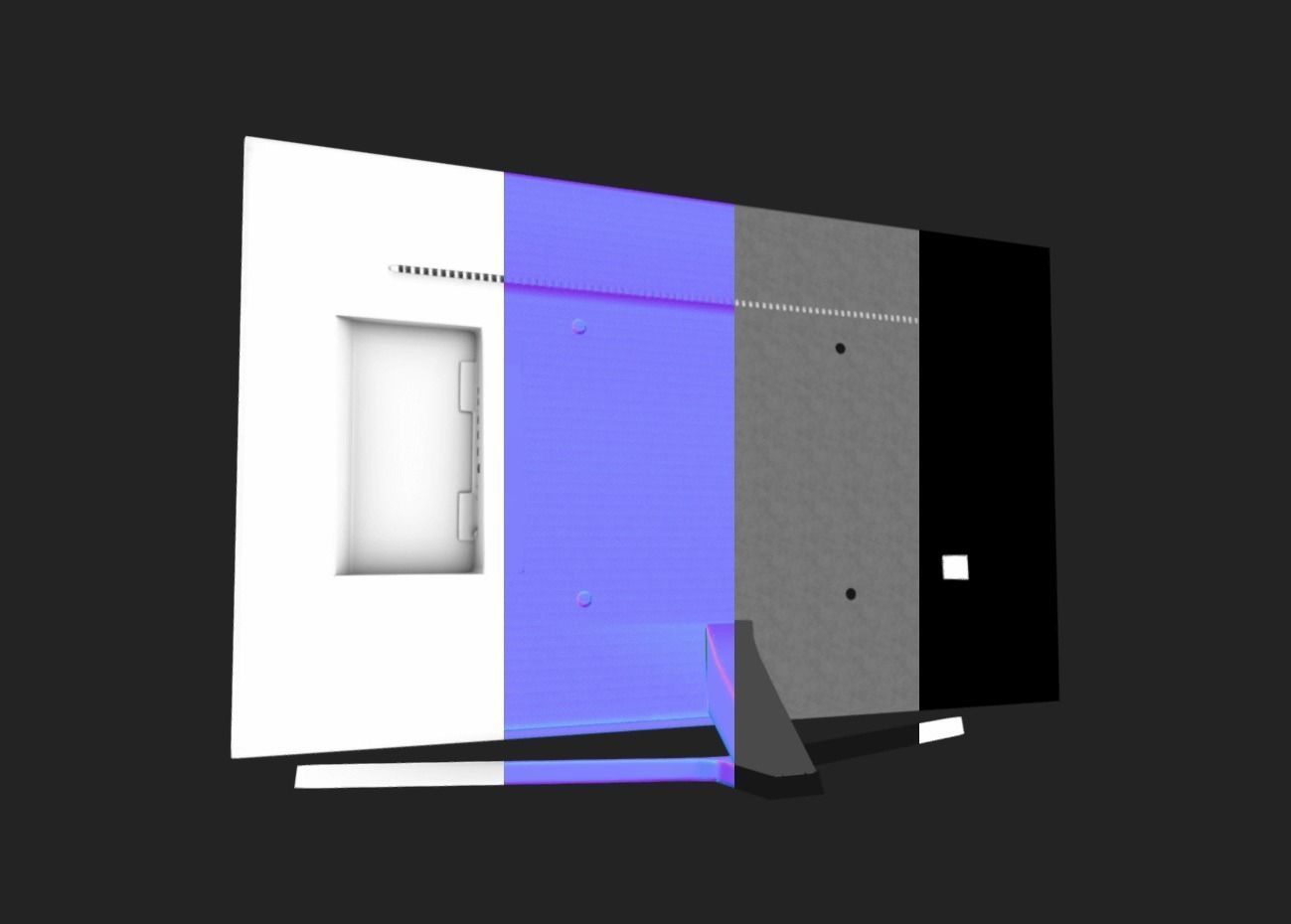 TV with a dirty screen Low-poly 3D model_3