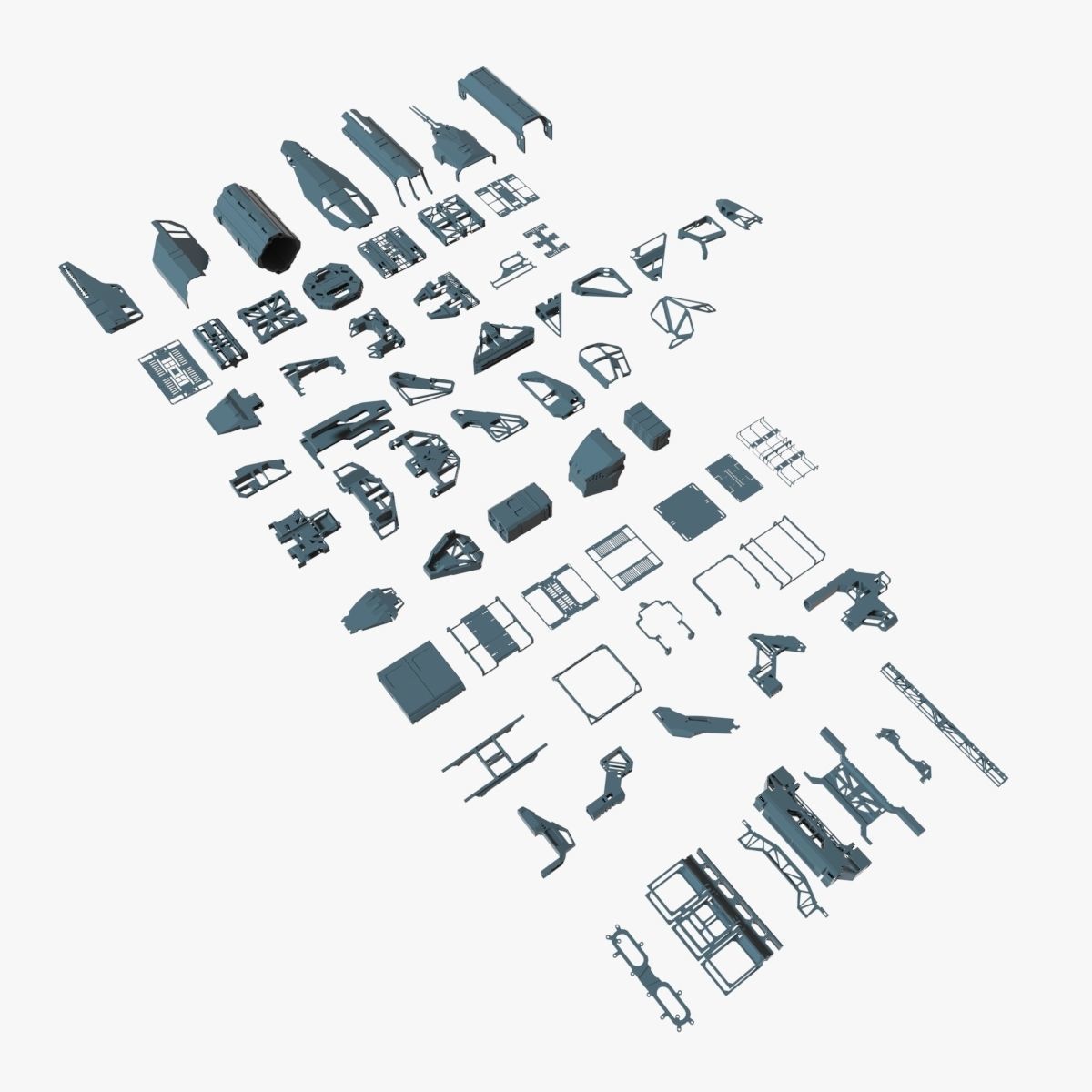 Detailed Kitbash Set 3D model_3