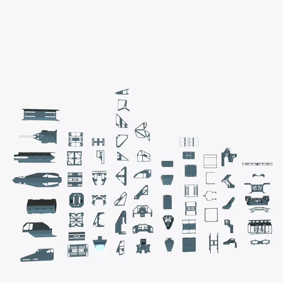 Detailed Kitbash Set 3D model_0