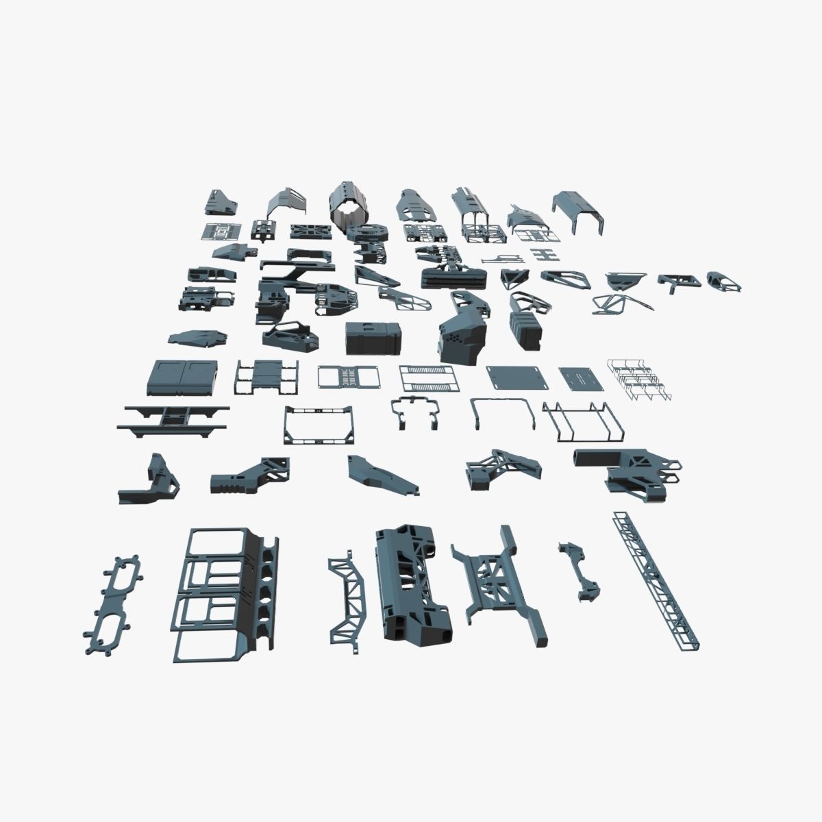 Detailed Kitbash Set 3D model_4