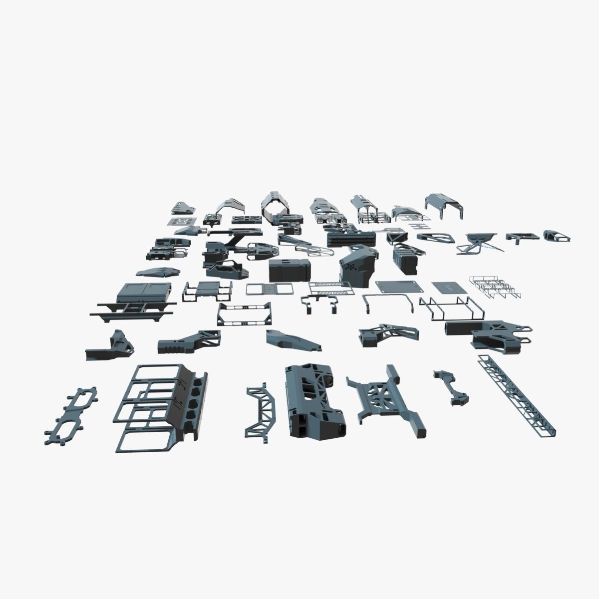 Detailed Kitbash Set 3D model_1