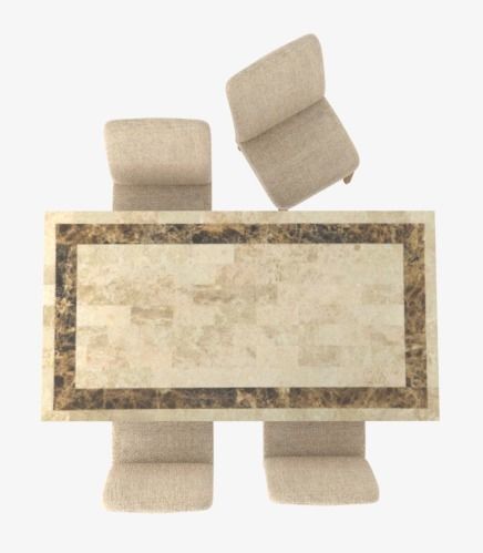 Stone Top Dining Set Low-poly 3D model_1