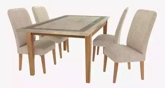 Stone Top Dining Set Low-poly 3D model