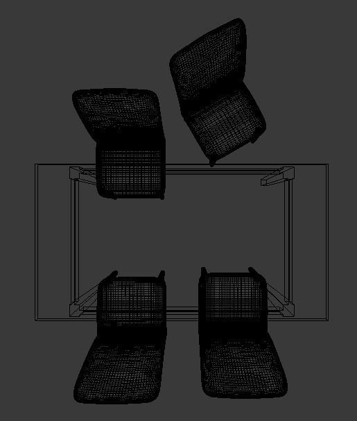 Stone Top Dining Set Low-poly 3D model_2