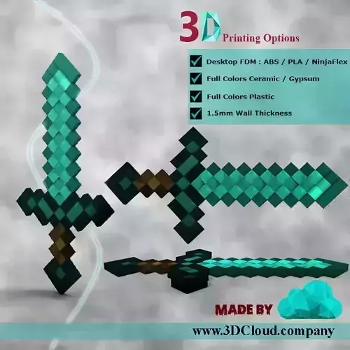 Minecraft Sword - 3D Print Kid Toy Free 3D print model