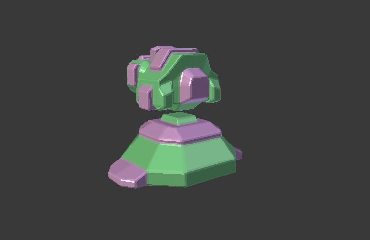 Low Poly Toon Turret Low-poly 3D model_1