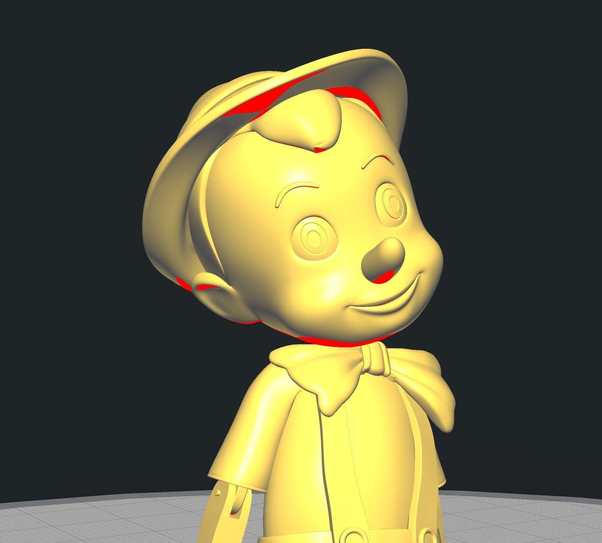 Pinocchio Seated 3D print model_3