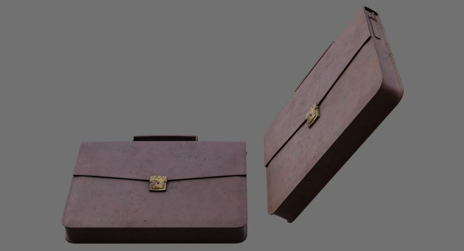 Briefcase 1C Low-poly 3D model_2