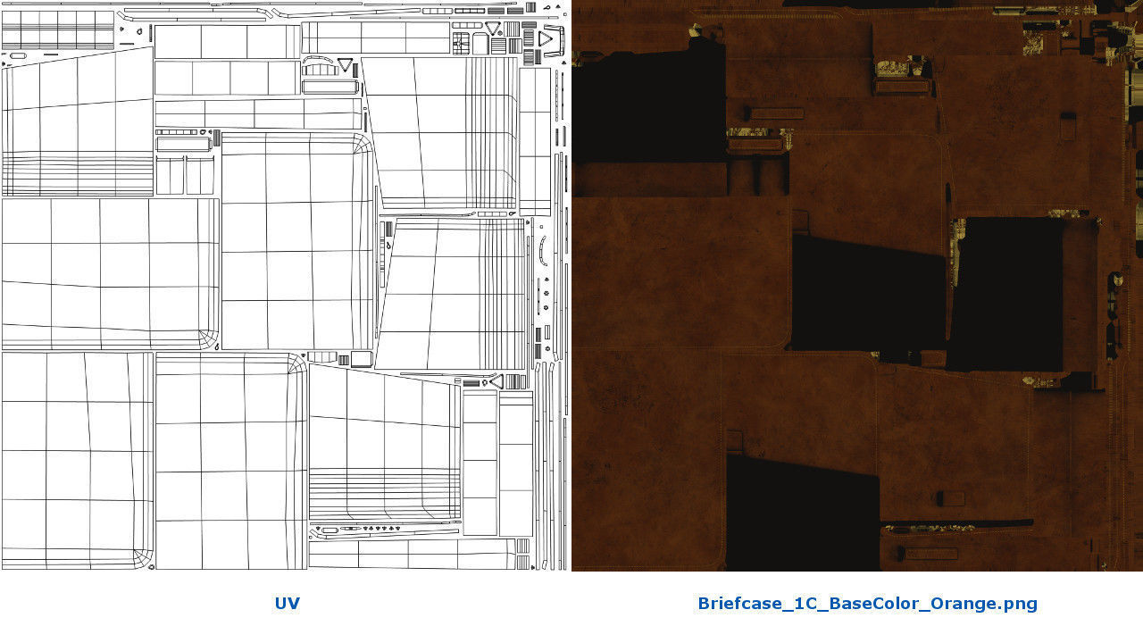 Briefcase 1C Low-poly 3D model_9