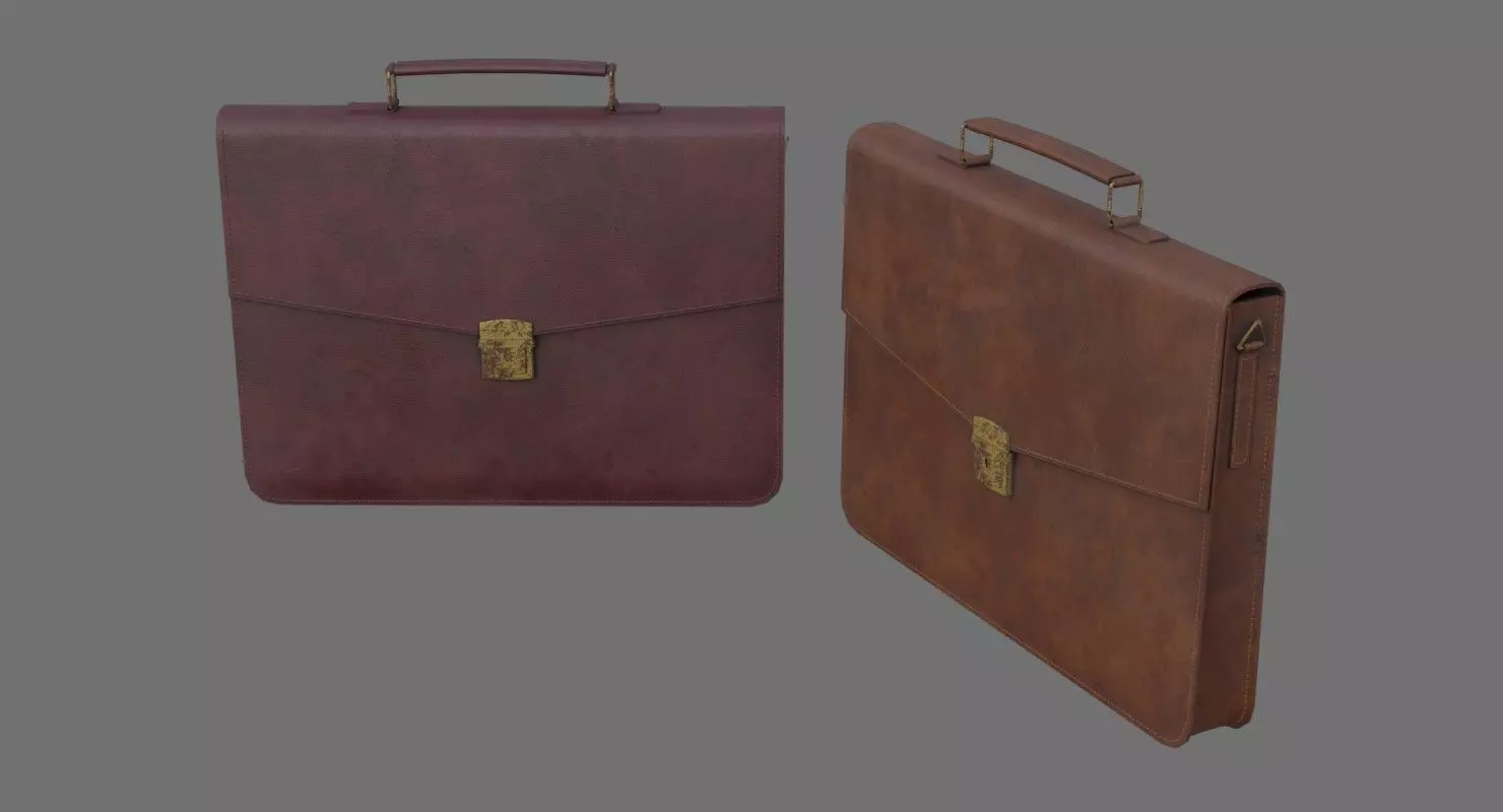 Briefcase 1C Low-poly 3D model_0