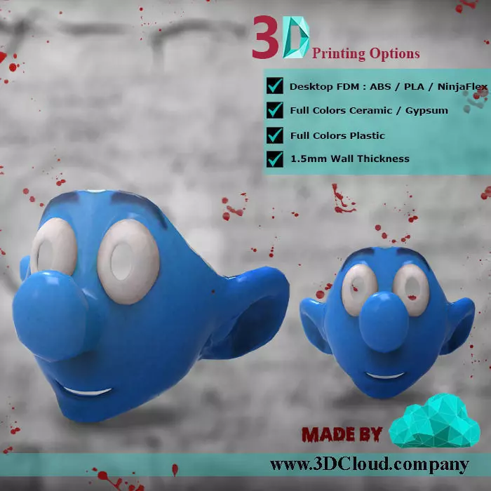 Smurf 3D Print Mask - Kid Costume  Free 3D print model_0