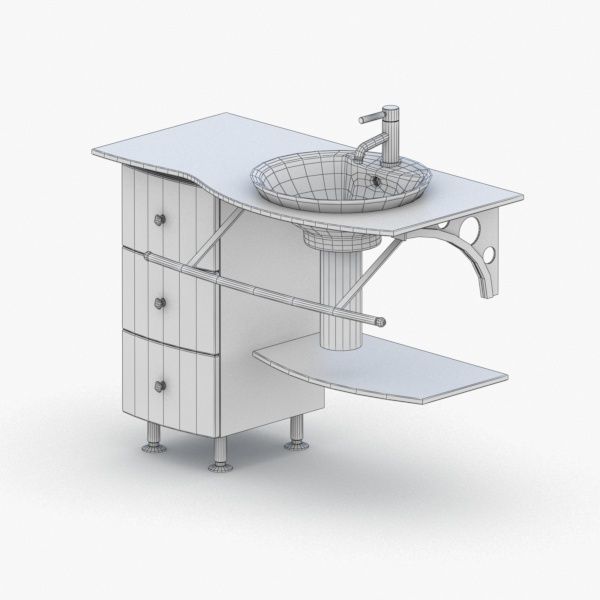1574 - Sink Low-poly 3D model_1