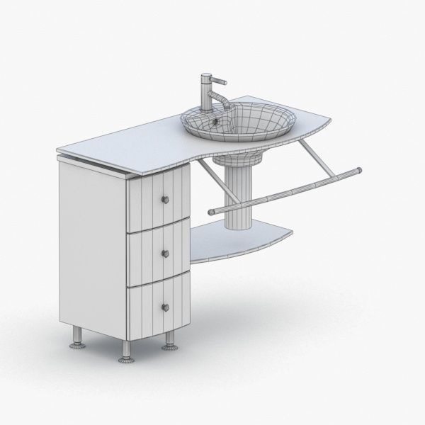 1574 - Sink Low-poly 3D model_2