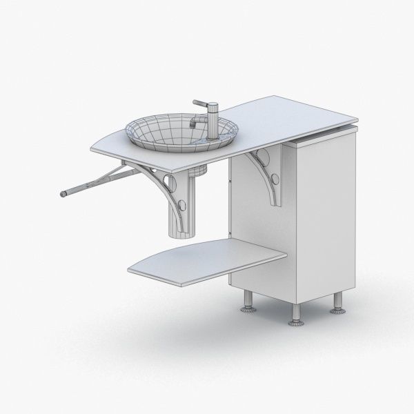 1574 - Sink Low-poly 3D model_3