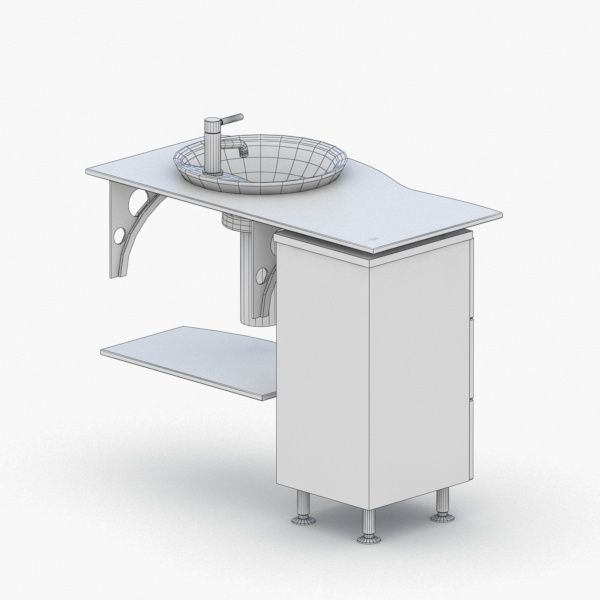 1574 - Sink Low-poly 3D model_4
