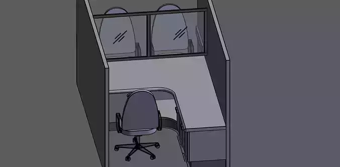 Consulting Cubicle Low-poly 3D model