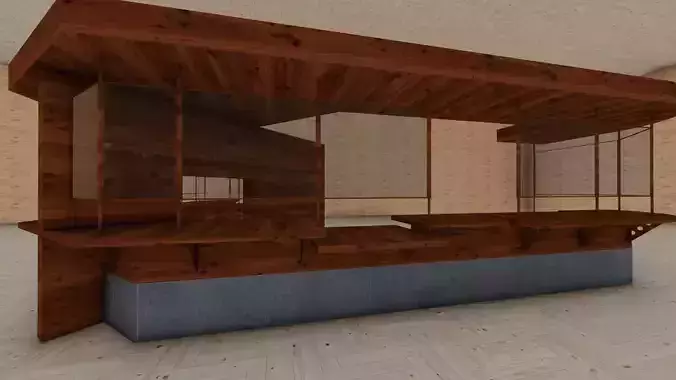 Nurses Duty Station Counter Low-poly 3D model