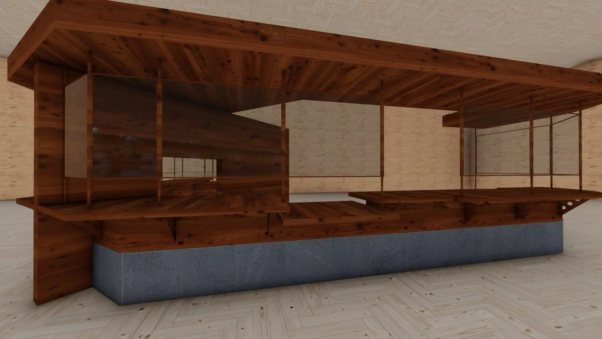 Nurses Duty Station Counter Low-poly 3D model_0