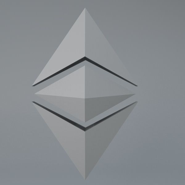 Ethereum Classic Crypto Currency 3D Logo Low-poly 3D model_5