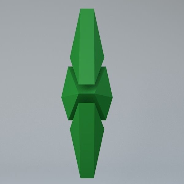 Ethereum Classic Crypto Currency 3D Logo Low-poly 3D model_2