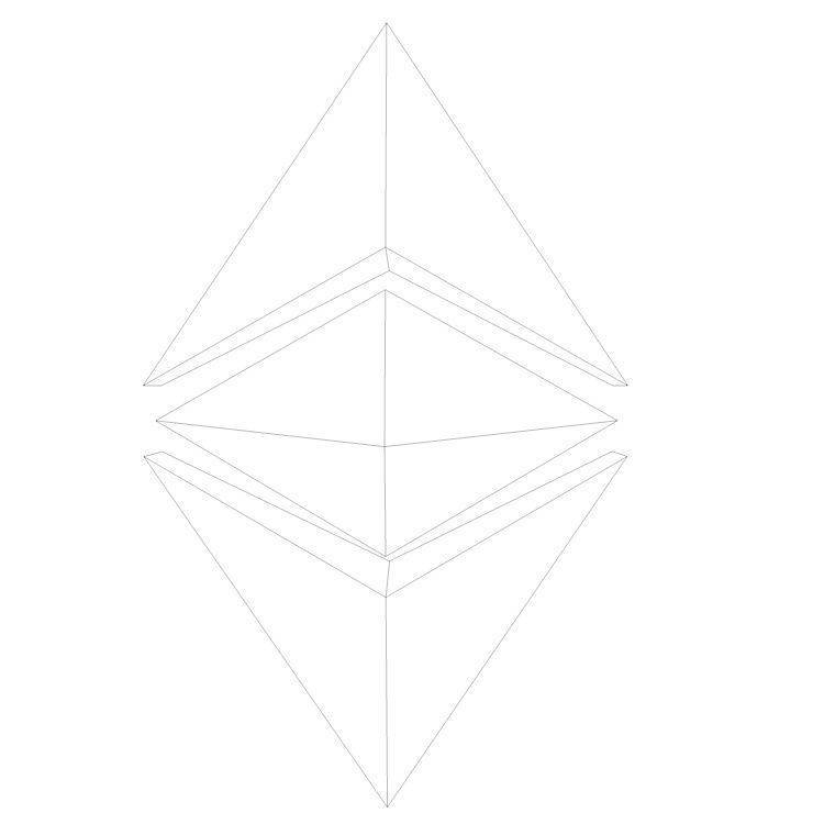 Ethereum Classic Crypto Currency 3D Logo Low-poly 3D model_7