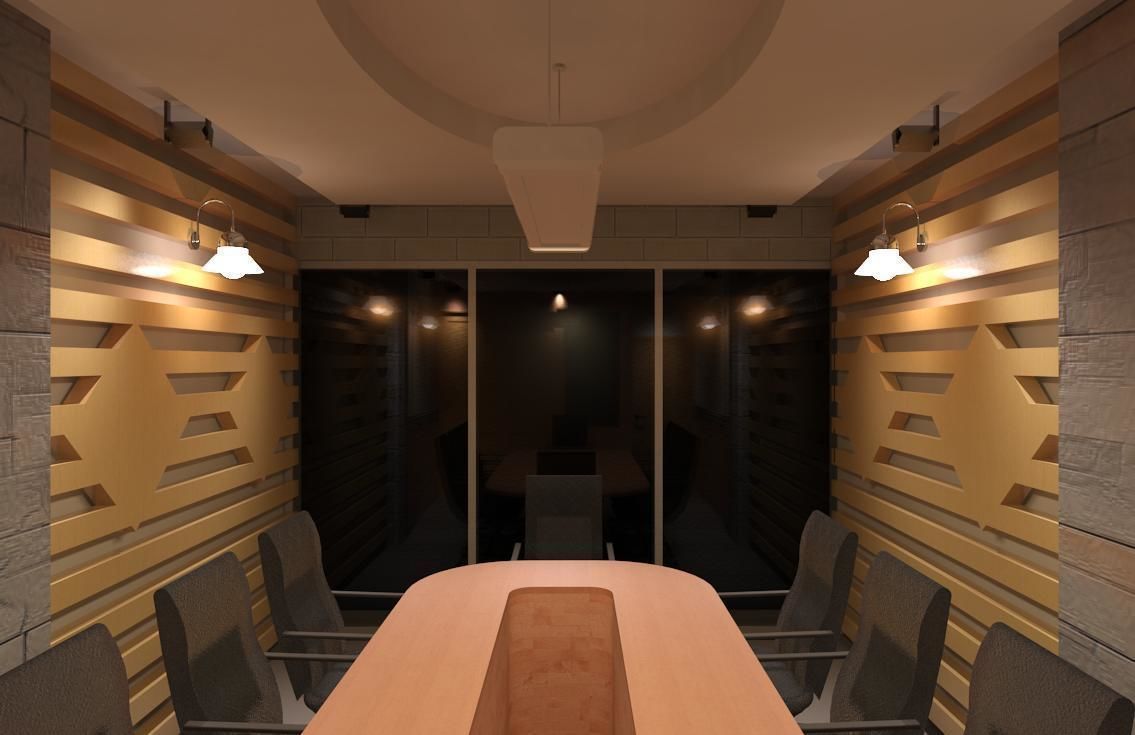 Boardroom design Low-poly 3D model_1