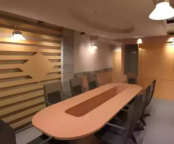 Boardroom design Low-poly 3D model