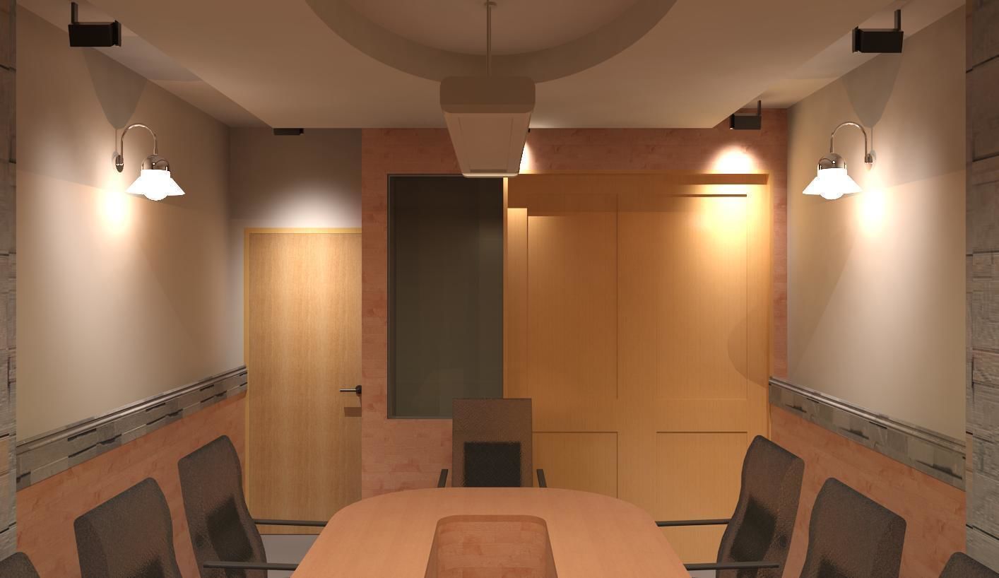 Boardroom design Low-poly 3D model_2