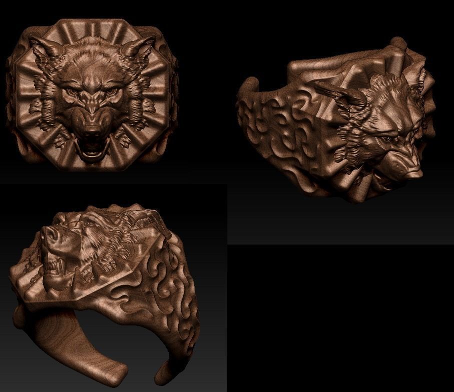 Ring of the Lone Wolf 3D print model_1