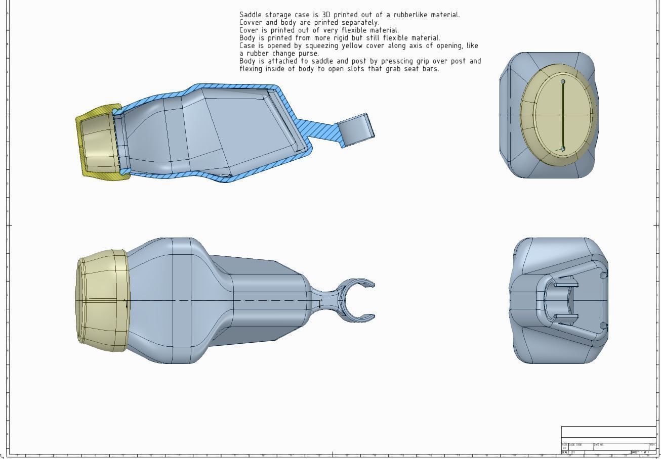 Bike Saddle Storage Case Flexible 3D print model_9