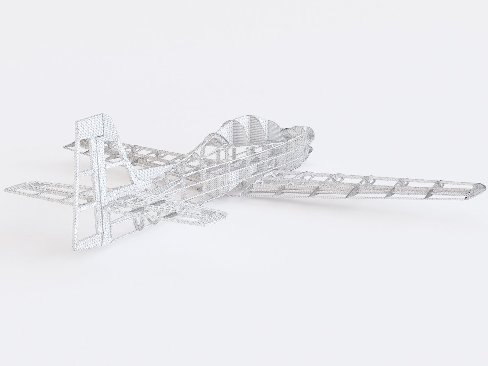 Wooden airplane 3D model_3