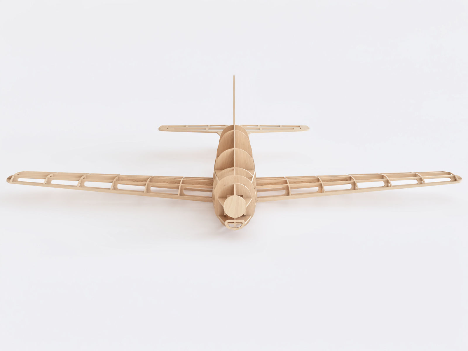 Wooden airplane 3D model_6