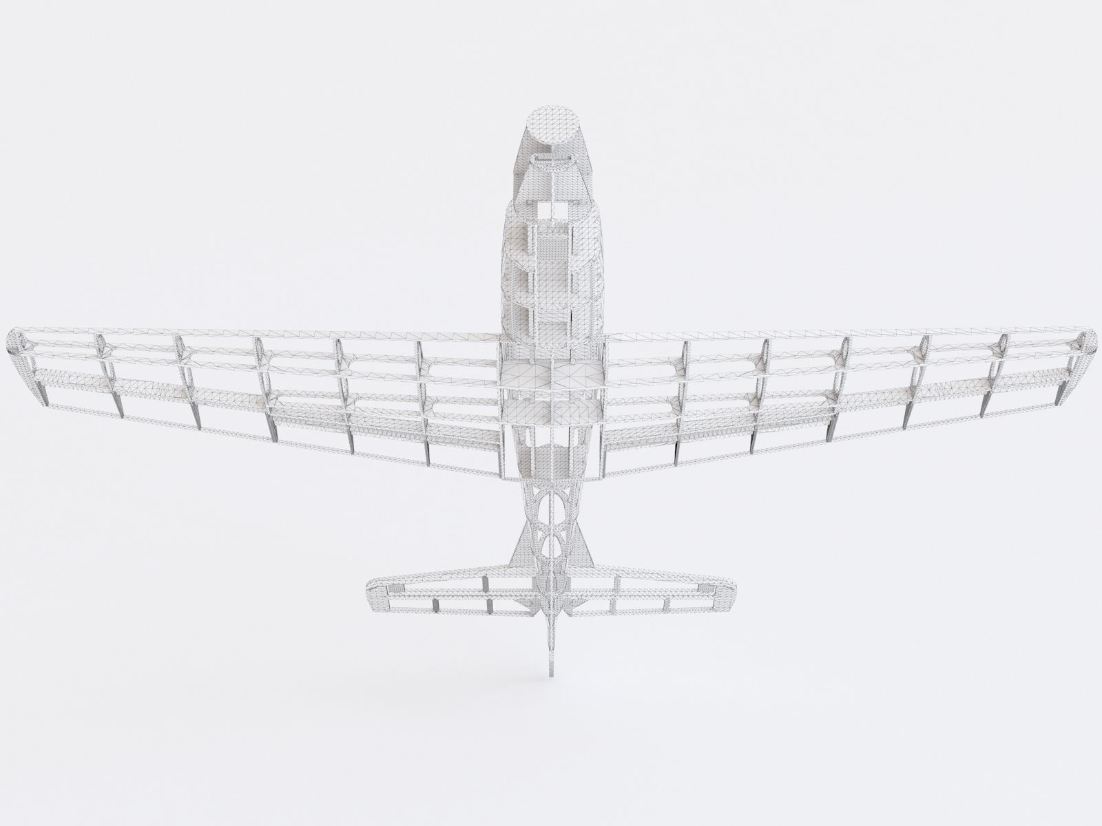 Wooden airplane 3D model_9