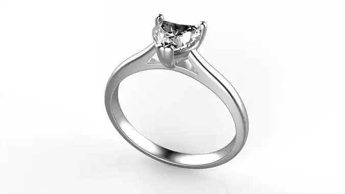 Classic Heart Diamond Engagement Ring All Size