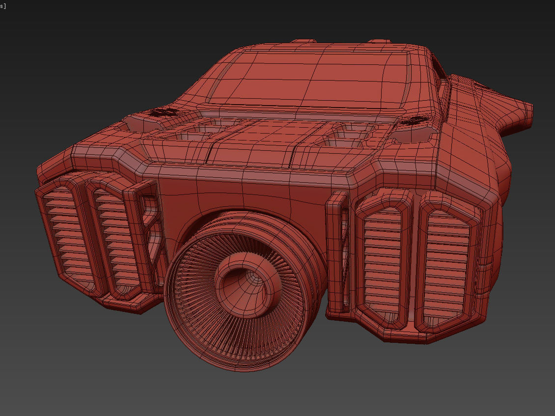 Flying racing car 3D model_11